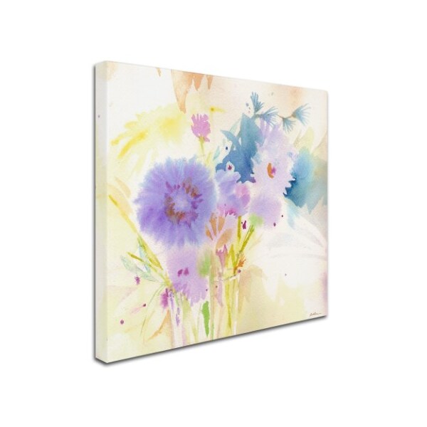 Sheila Golden 'Mixed Blue Bouquet' Canvas Art,18x18
